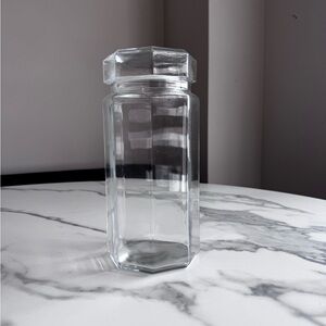 Clear Glass Hexagon Apothecary Jar with Lid